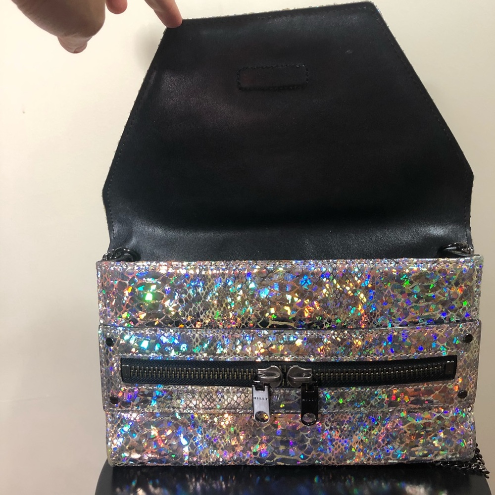 Milly Holographic Python-Embossed Purse - image 8